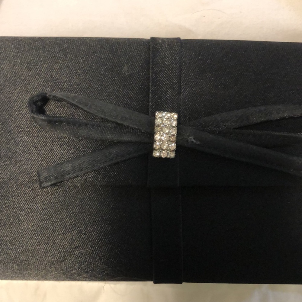 Formal, small, black satin purse - Picture 3 of 9